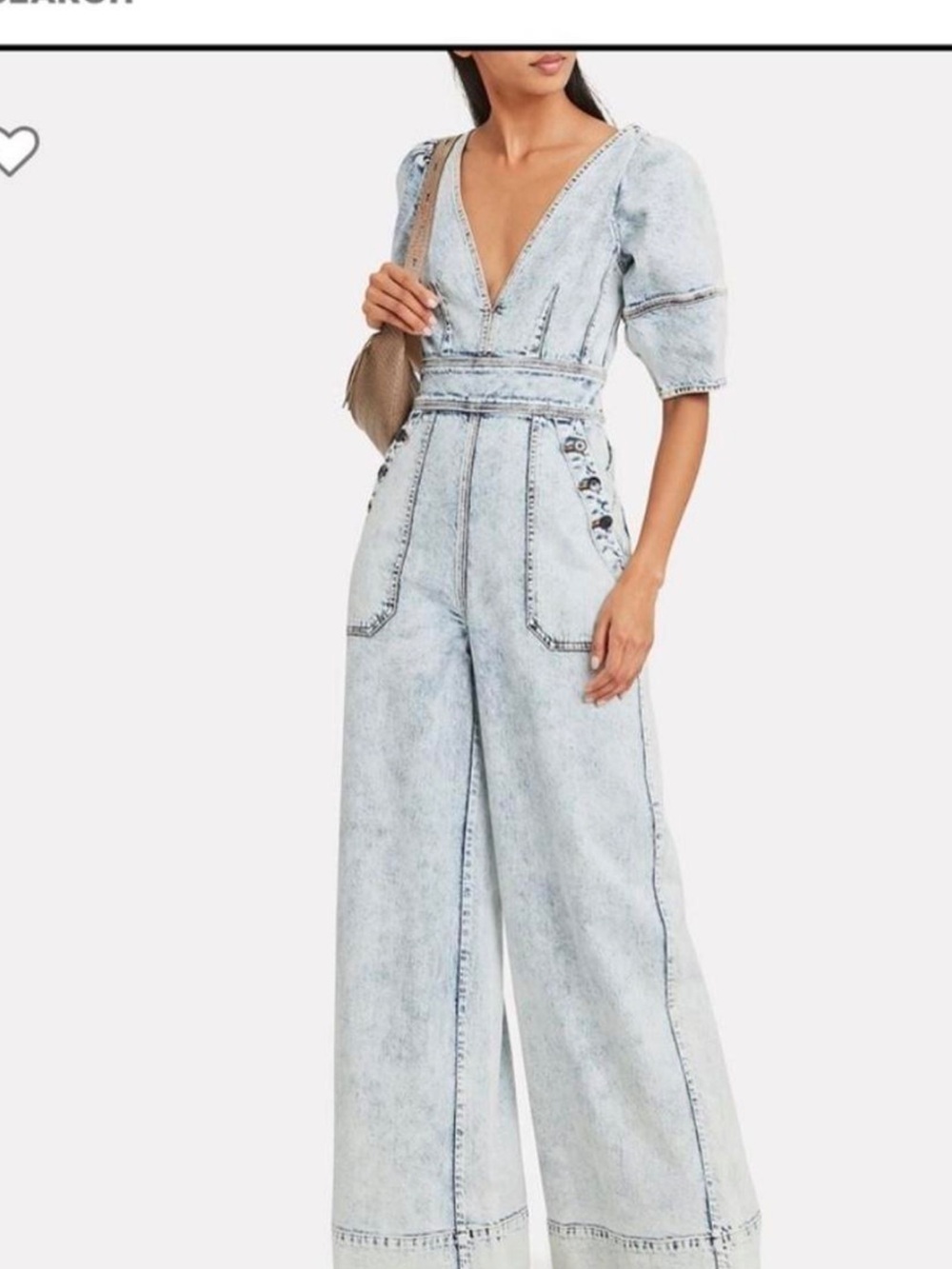 Ulla Johnson Light Acid-Wash Denim Jumpsuit
